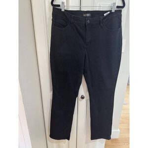 Lee Regular Fit Straight Leg Mid Rise Black Denim Jeans Women Size 16 5‎ Pocket